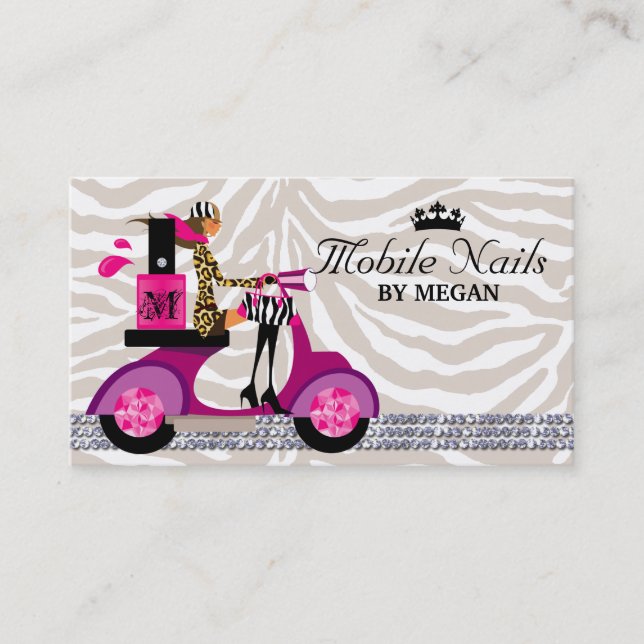 Nail Salon Scooter fille Carte de visite de mode (Devant)
