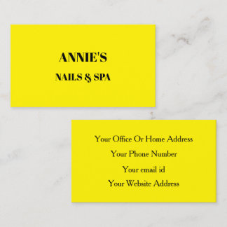 Nail Salon Spa Fluorescent Neon Orange Gold Yellow Business Card
