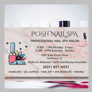 Nail Salon Spa Technician Blush Rose Marble    Business Card