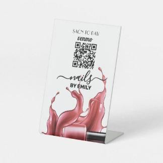 Nail Salon Venmo QR Code Payment | Scan to Pay Pedestal Sign