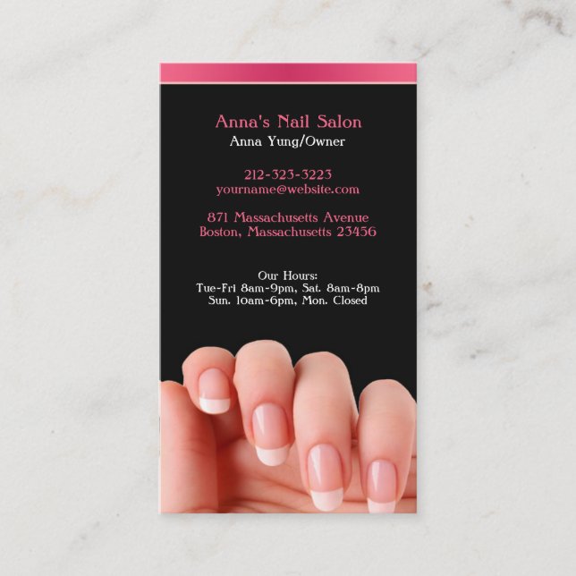 Nail Salon with Appointment Business Card (Front)