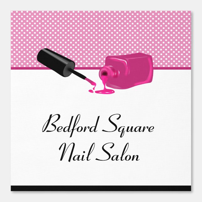 Nail Saloon Pink White and Black Room Border Wallpaper (Front)