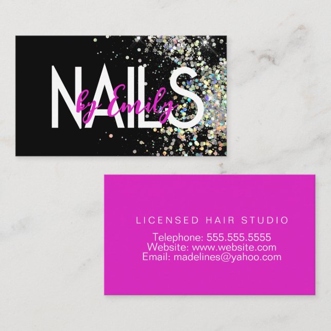 Nail Studio Designer Galaxy Art Neon Business Card (Front/Back)