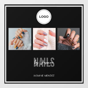 Nail Studio Elegant Photo Collage Logo Window Cling