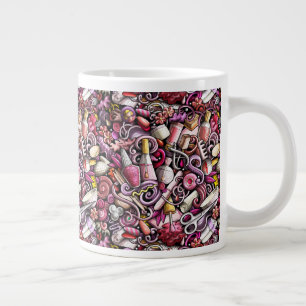 Nail Studio Pattern Large Coffee Mug