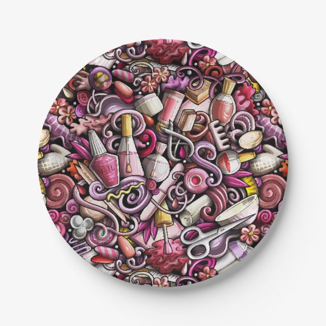 Nail Studio Pattern Paper Plate (Front)