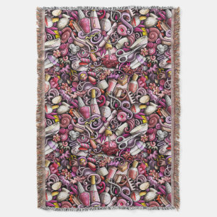 Nail Studio Pattern Throw Blanket