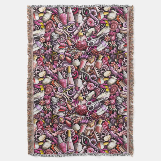 Nail Studio Pattern Throw Blanket (Front Vertical)