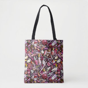 Nail Studio Pattern Tote Bag