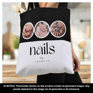 Nail Tech Black And White 3 Photo Promotional Tote Bag