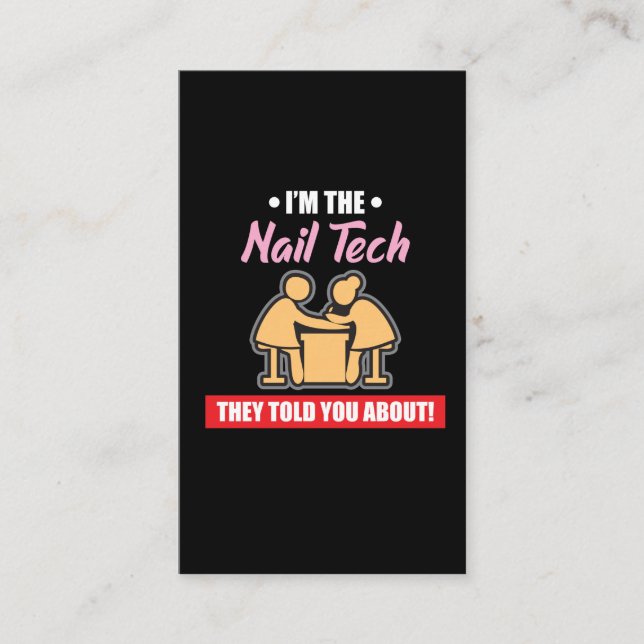 Nail Tech cosmetician Gift - Funny Occupation Joke Business Card (Front)