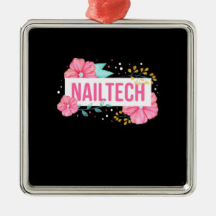 Nail Tech Flower Metal Ornament