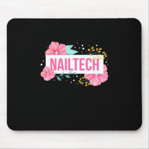 Nail Tech Flower Mouse Pad