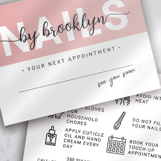 Nail Tech Gel Polonais Aftercare Carte de rendez-v