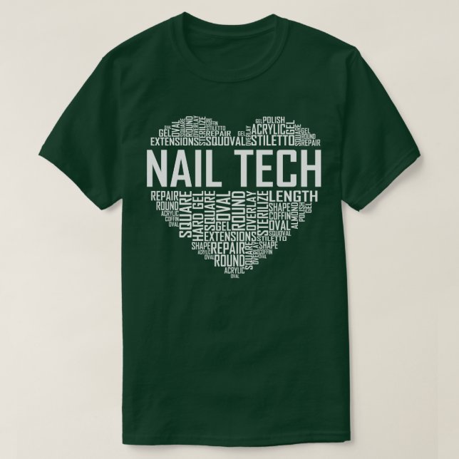 Nail Tech Heart T-Shirt (Design Front)
