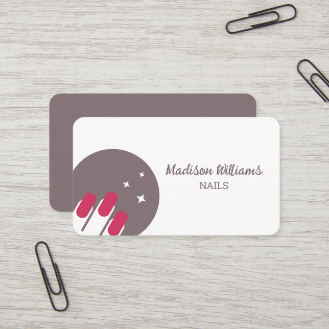 Nail Tech Jamberry Carte de visite ongles (Devant/Arrière en situation)