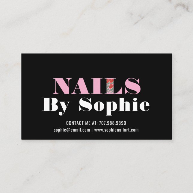 Nail Tech Nail Art Carte de visite (Devant)