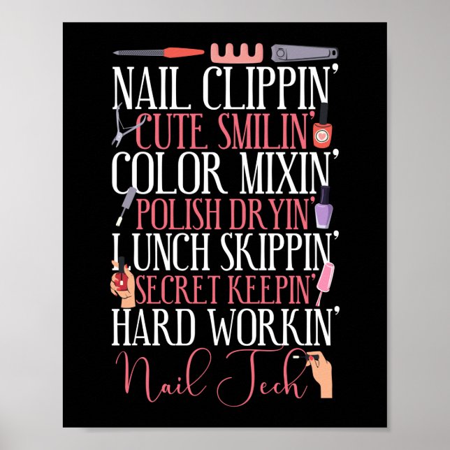 Nail Tech Nail Artist I'M A Nail Clippin' Cute Poster (Front)