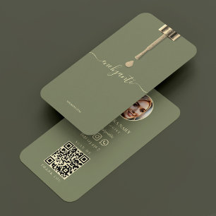 Nail Tech Nail Salon Sage Minimal  Business Card