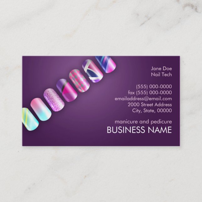 Nail Tech Professionals Business Card Template (Front)