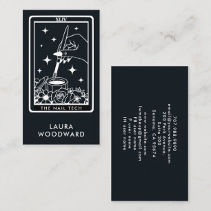 Nail Tech Tarot Card Theme White On Black
