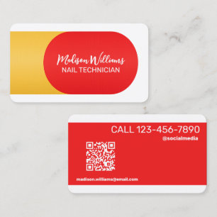 Nail Tech With Click to Chat QR Business Card