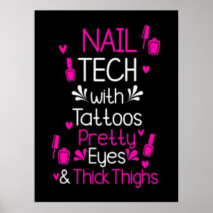 Nail Tech With Tattoos Poster