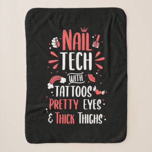 Nail Tech With Tattoos Sherpa Blanket