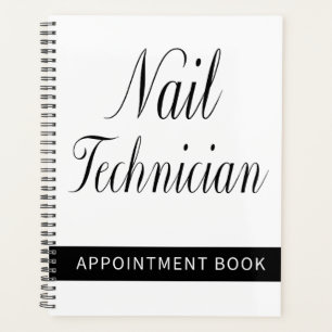 Nail Technician Appointment Book   Black & White Planner