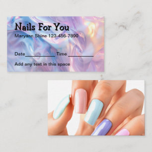 Nail Technician Beauty Appointment Cards