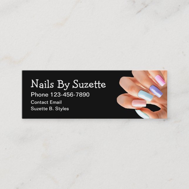 Nail Technician Beauty Mini Business Cards (Front)