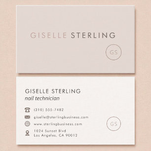 Nail Technician Blush Pink Minimalist Luxury  Business Card