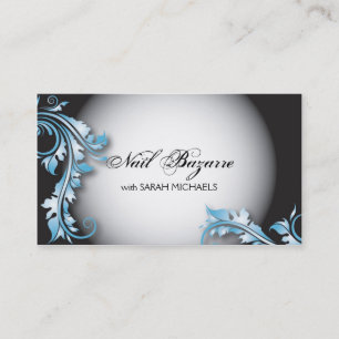 Nail Technician Business Card Bold Fancy Floral