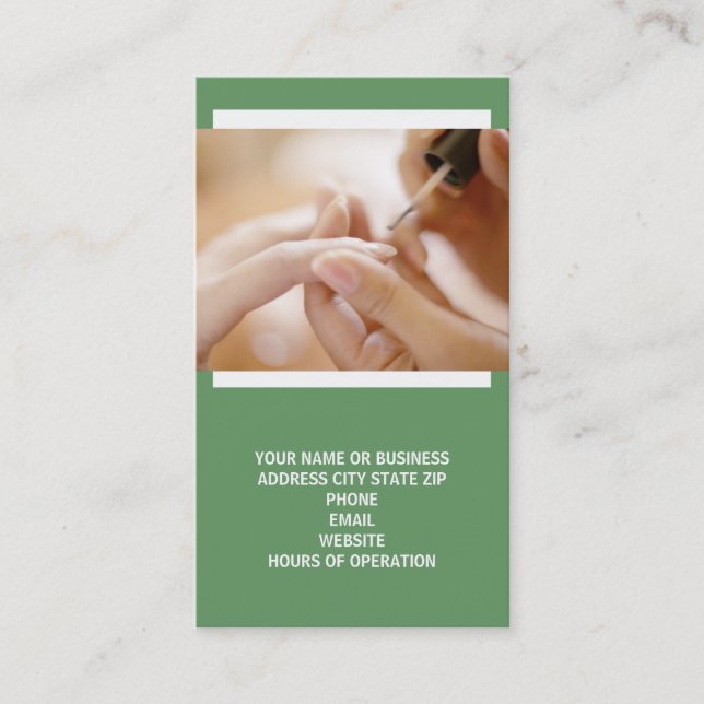 Nail Technician Business Cards (Front)