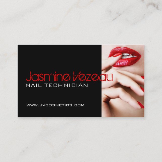 Nail Technician Business Cards (Front)