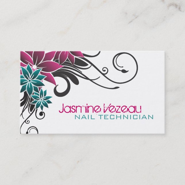 Nail Technician Business Cards (Front)