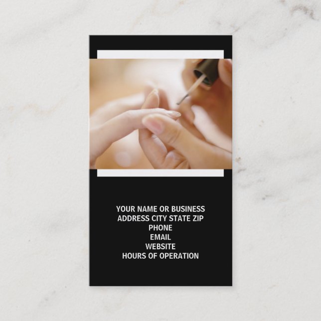 Nail Technician Business Cards (Front)