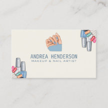 Nail Technician Business Cards, Nail Artist Makeup