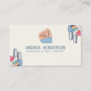 Nail Technician Business Cards, Nail Artist Makeup Card