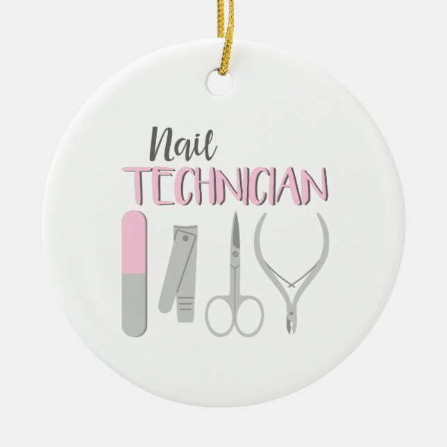 Nail Technician Ceramic Ornament (Front)