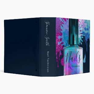 Nail Technician Colourful Splatter Design Binder