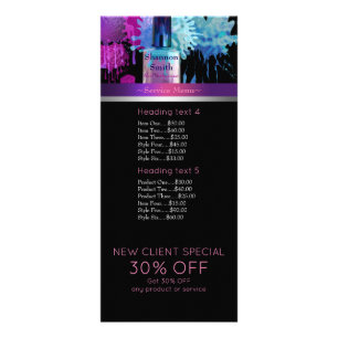 Nail technician colourful splatter- rack card