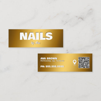 Nail Technician Google Maps QR Mini Business Card