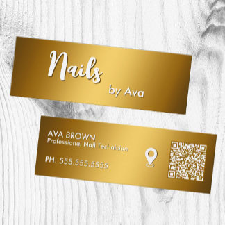Nail Technician Local Google Maps QR Mini Business Card
