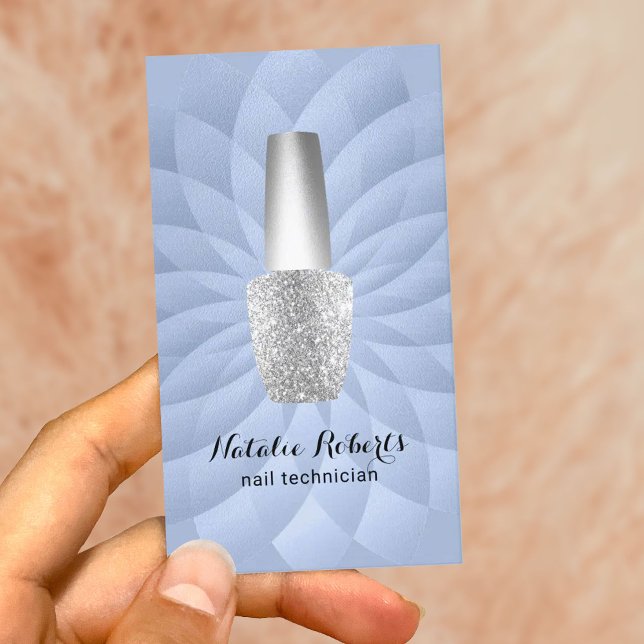 Nail Technician Manicurist Blue Spiral Salon SPA Business Card (Creator Uploaded)
