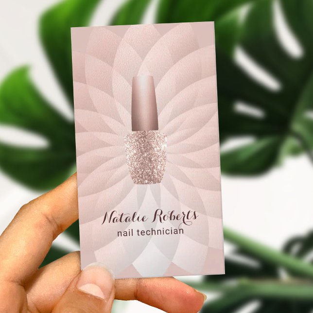 Nail Technician Manicurist Rose Gold Beauty Salon Business Card (Creator Uploaded)