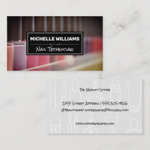 Nail Technician Nail Polishes Variety Colours Business Card