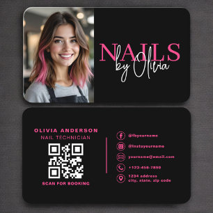 Nail Technician Photo QR Code Business Card