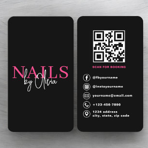 Nail Technician QR Code Booking Business Card