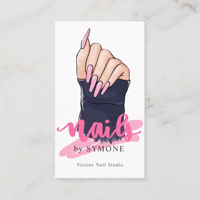 Nail Technician Salon Logo  Business Card (Front)